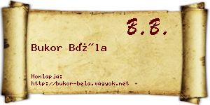 Bukor Béla névjegykártya