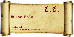 Bukor Béla névjegykártya