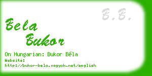 bela bukor business card